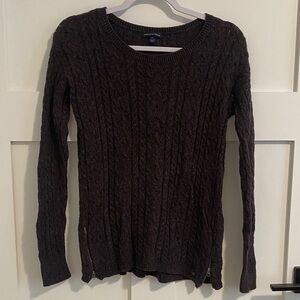 American Eagle Outfitters Dark Purple Cable Knit Sweater